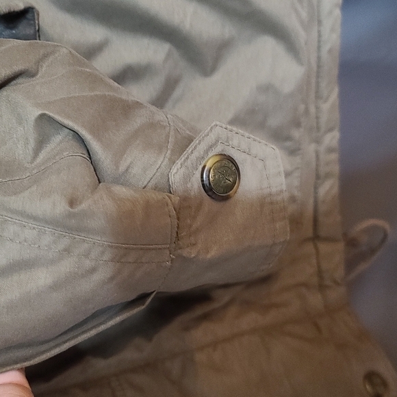 Members Only Men's Winter Coat KHAKI GREEN Snaps/Zips Quilted Lining Size XL EUC - Picture 5 of 12